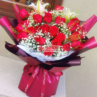 湘潭30朵红玫瑰百合，做你余生故事里的人